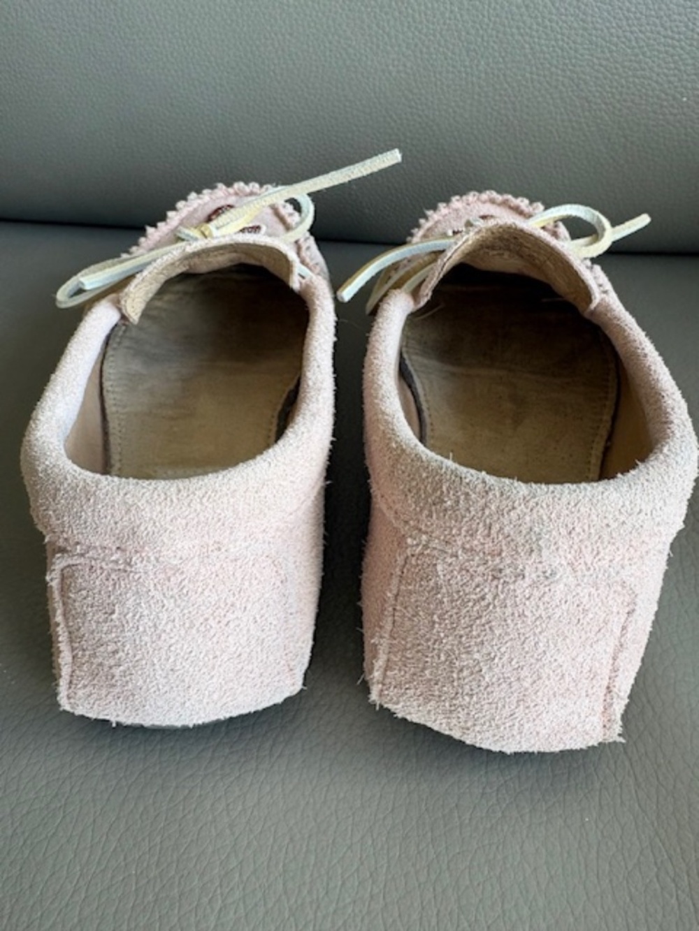 MANITOBAH MUKLUKS Kayak Women's sz 7 suede leather moccasin slippers pink quartz - Picture 12 of 16